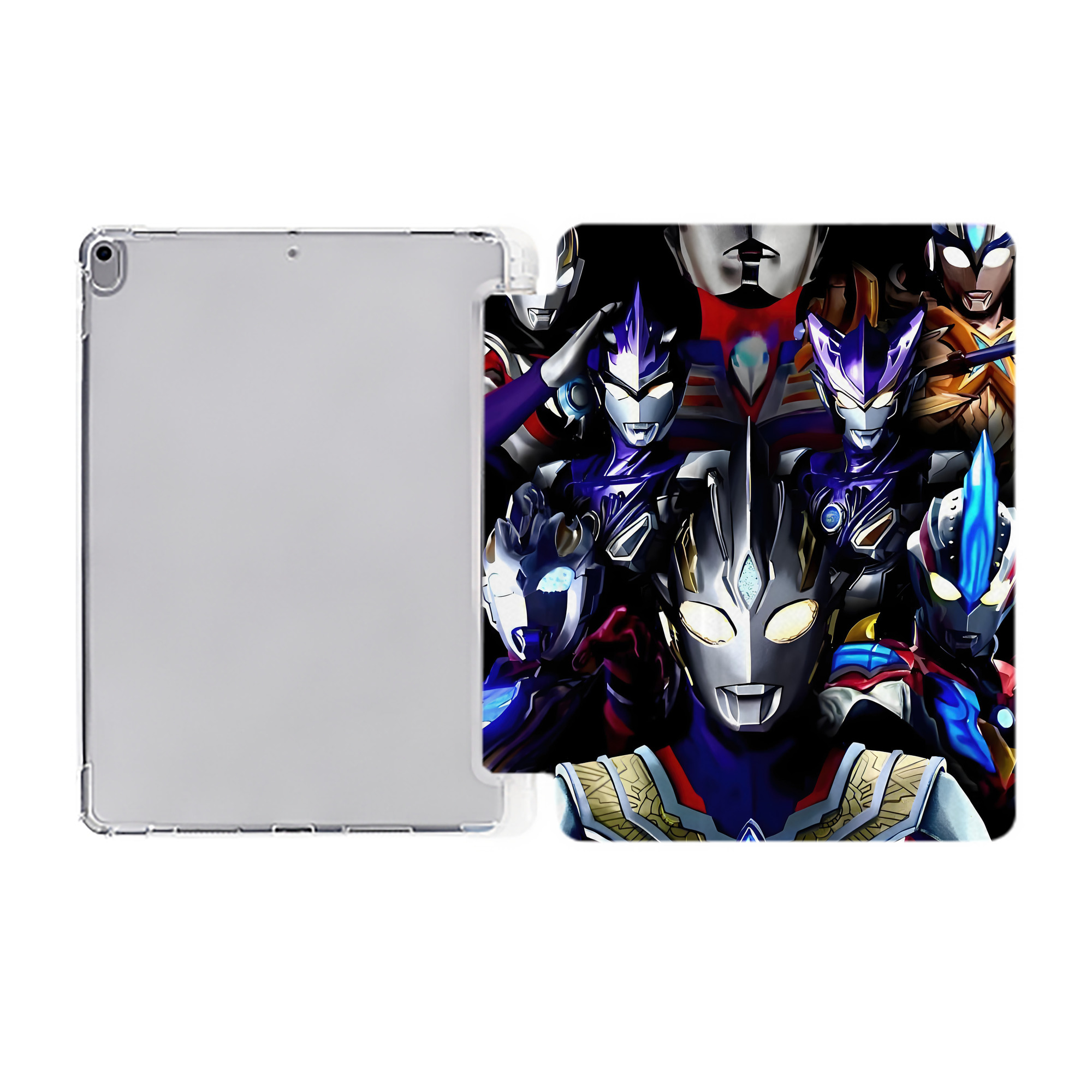 （画像用） ウルトラマン Ultraman IPad ケース ペン収納付き 三つ折りスタンド PUレザー×シリコン 対応機種9.5/10.5/10.9インチ